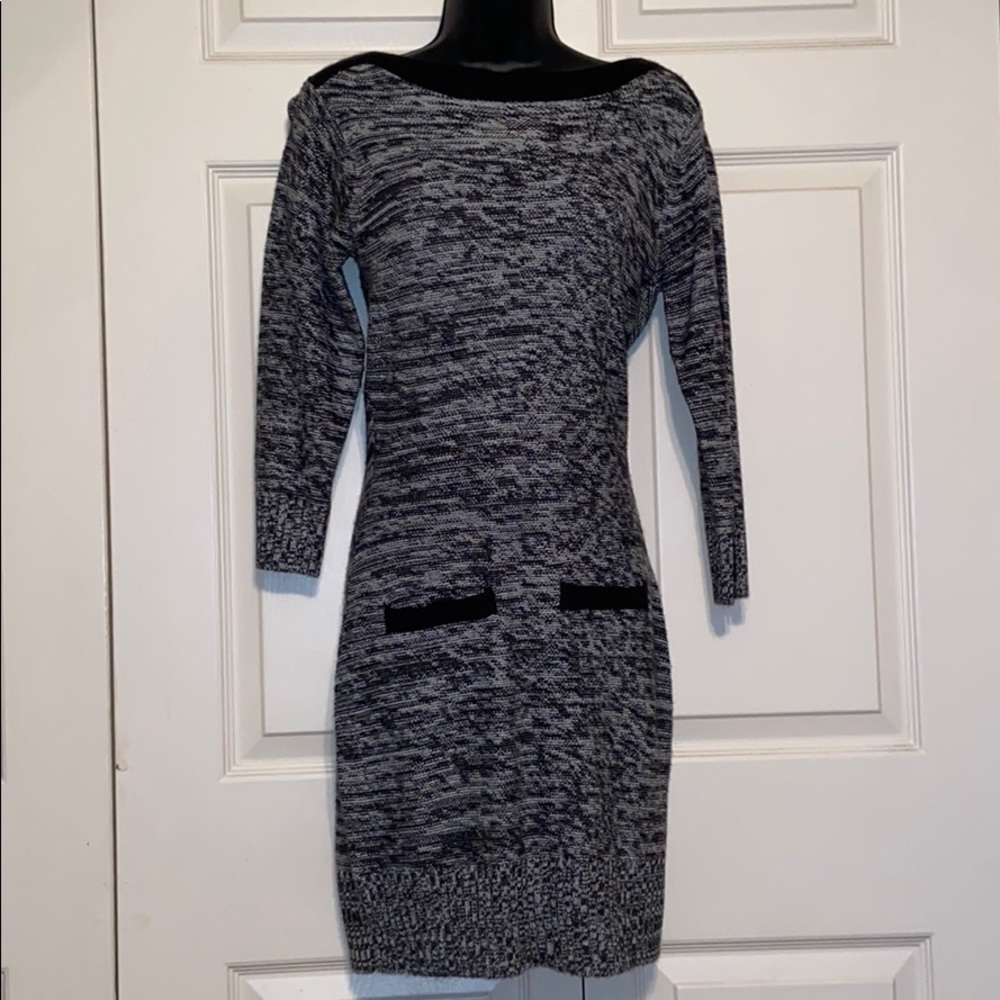 Black and White Juniors Sweater Dress